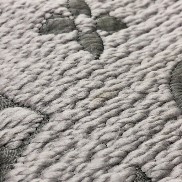 Auth LOUIS VUITTON M74742 charpes logo mania Stole/Shawl Scarf wool / silk gray - Picture 9 of 10